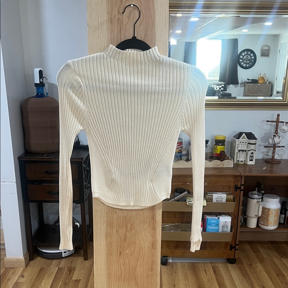 Cider Cream Ribbed Women's Sweatshirt